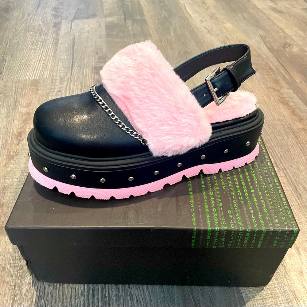 Pastel Goth Platform Slide On Clogs - image 1